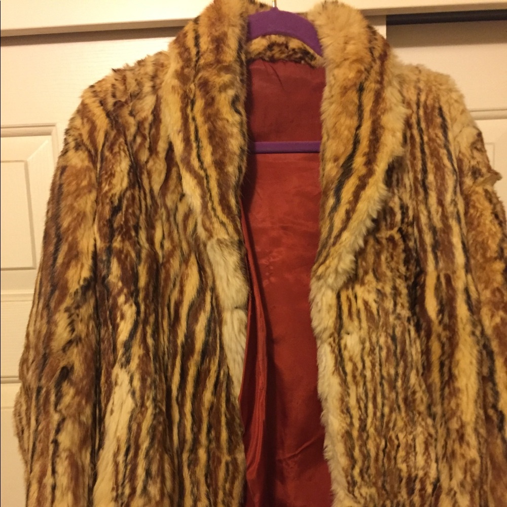 Authentic vintage fur animal print coat